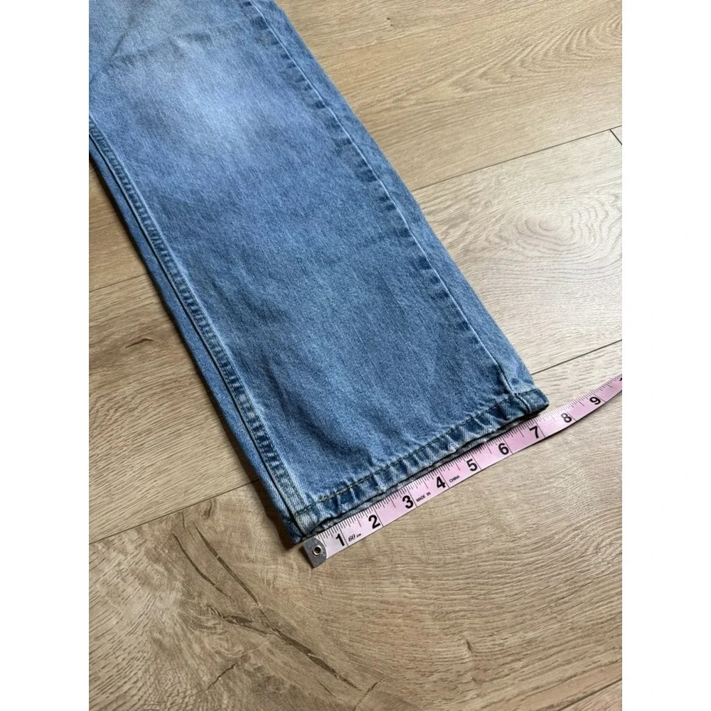 Mens Levis 505 light wash jeans 100% cotton straight leg size 34x30 (34x27)
